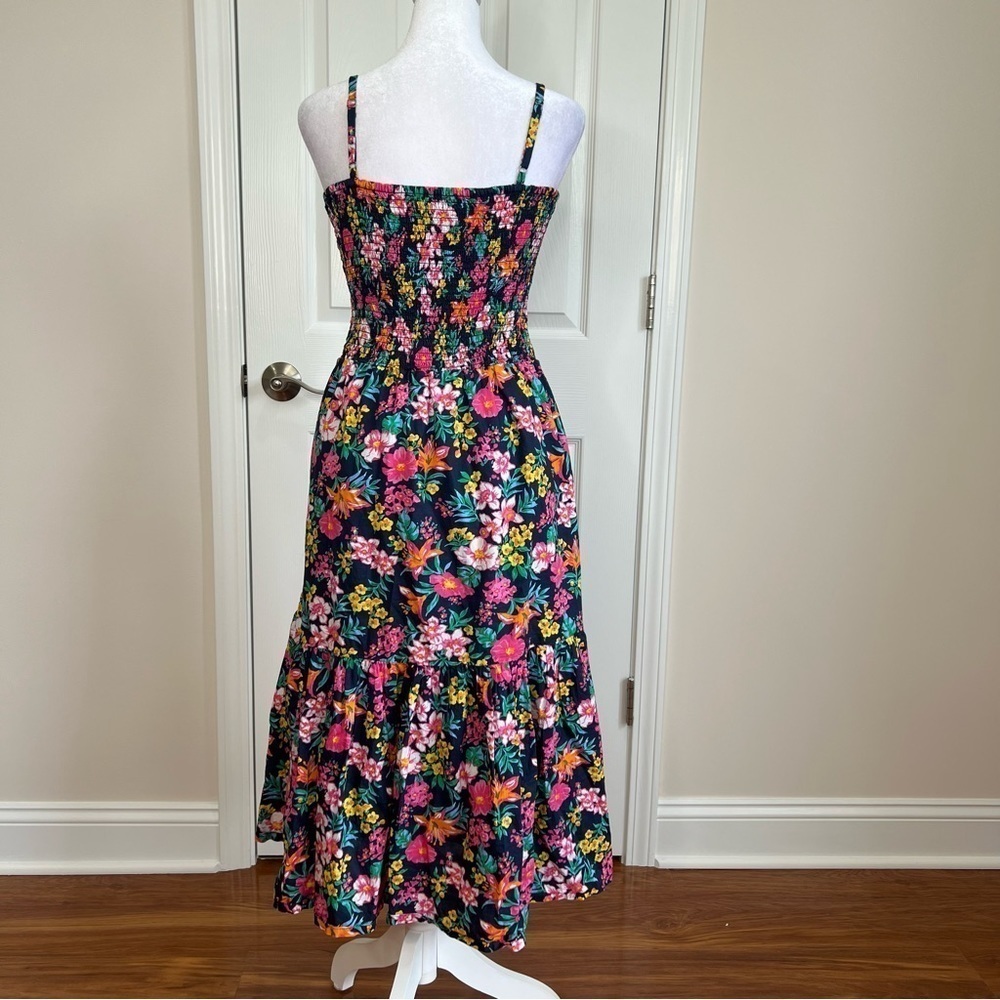 ! J. Crew Factory Smocked Tiered Floral MIDI Dress - Picture 5 of 14